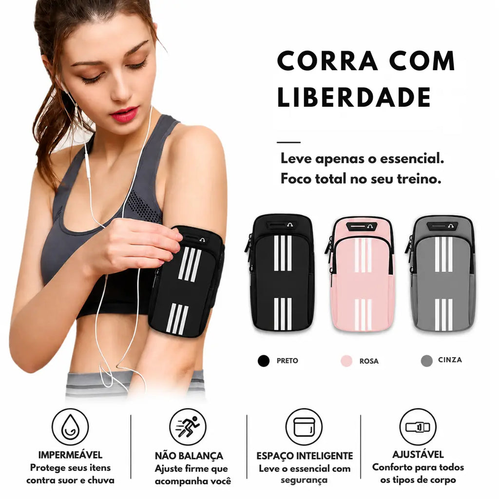 Braçadeira Esportiva Impermeável para Celular Ajustável
