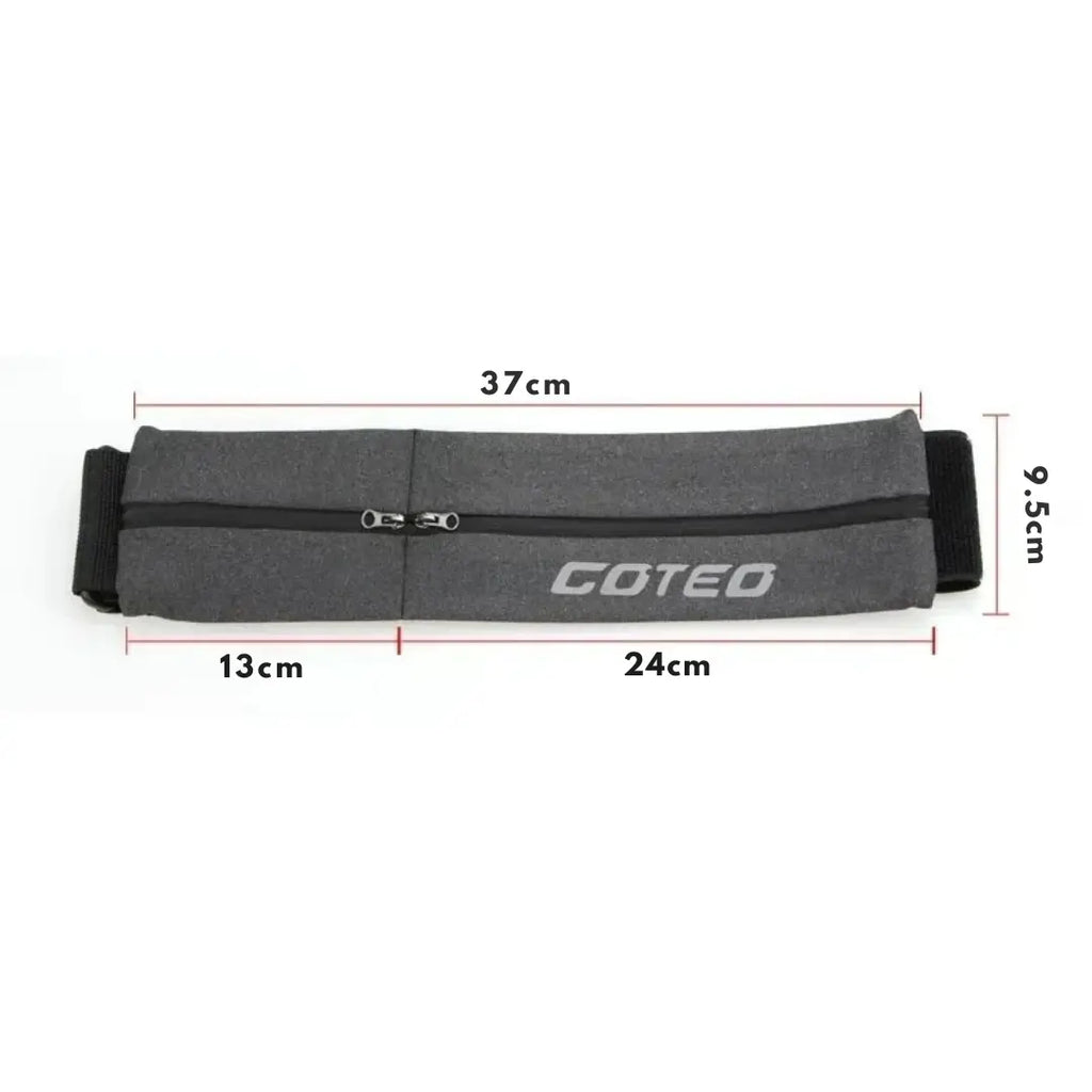 Cinto Refletivo de Corrida com 2 Bolsos Ajustável e Impermeável