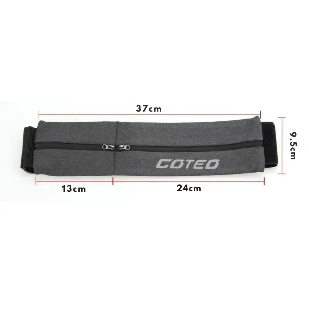 Cinto Refletivo de Corrida com 2 Bolsos Ajustável e Impermeável