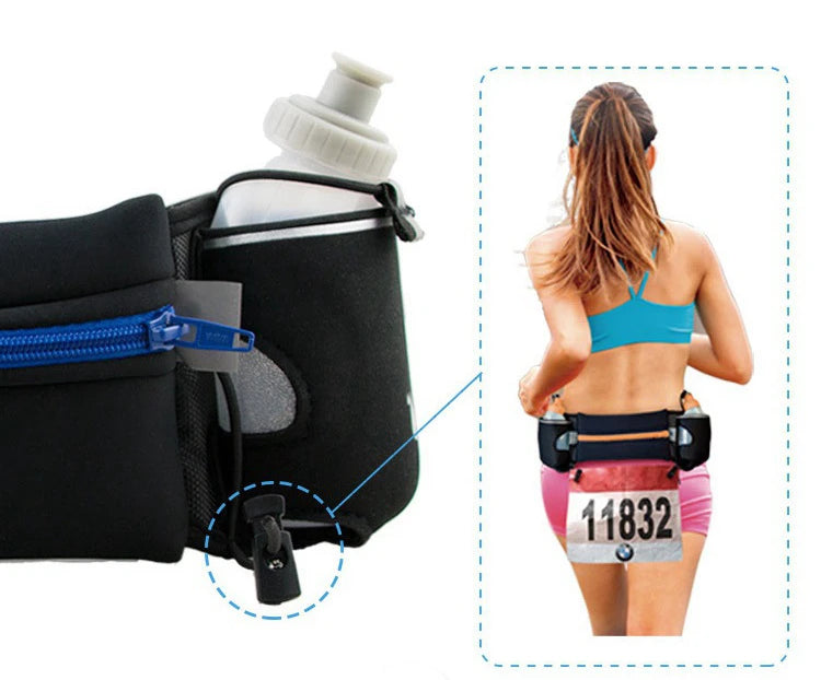 Cinto de Corrida para Celular e Garrafa Ajustável Leve Esportivo