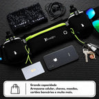 Cinto de Corrida para Celular e Garrafa Ajustável Leve Esportivo