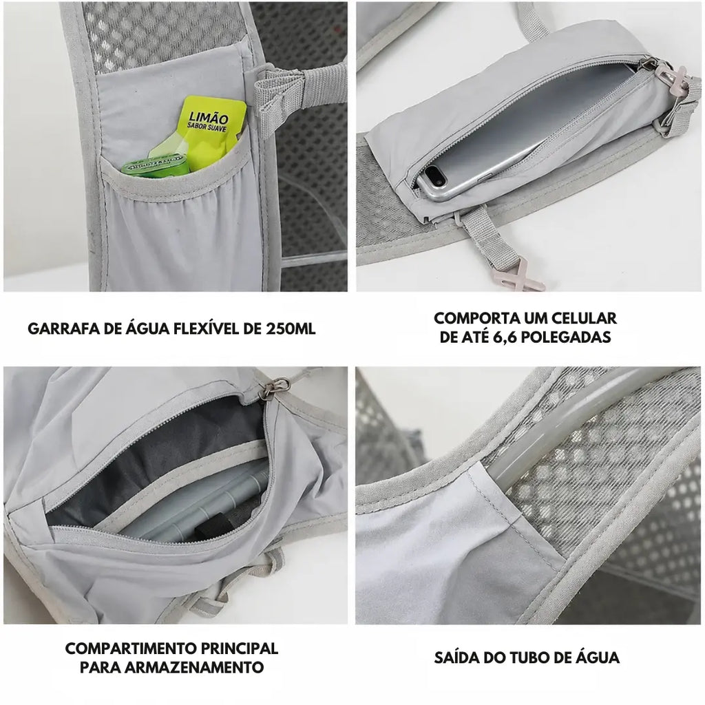 Colete de Hidratação para Corrida Leve Respirável com Porta Celular
