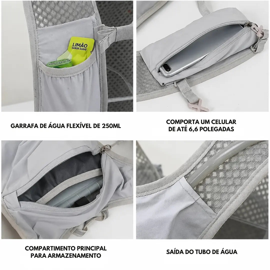 Colete de Hidratação para Corrida Leve Respirável com Porta Celular