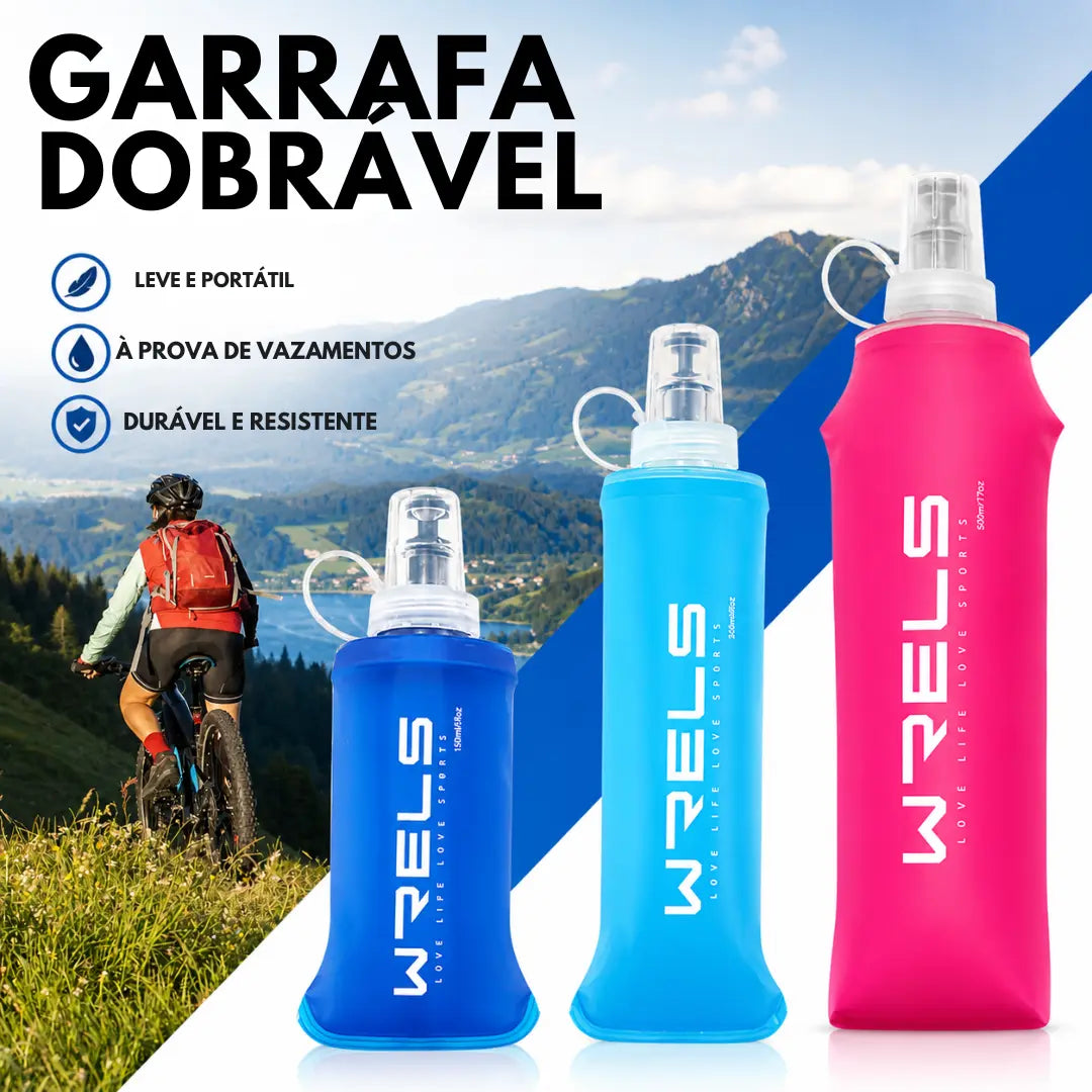 Garrafa Dobrável para Corrida Leve Compacta com Fluxo Rápido