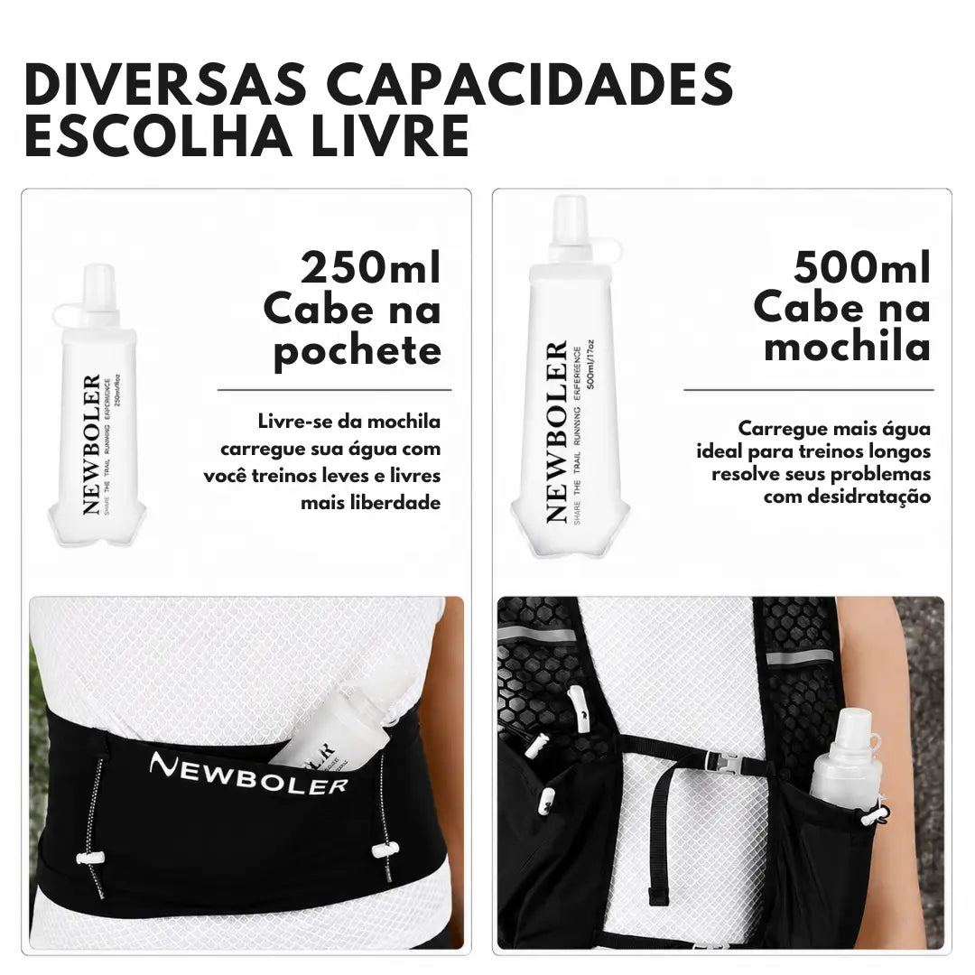 Garrafa Soft Flask Leve para Corrida Dobrável