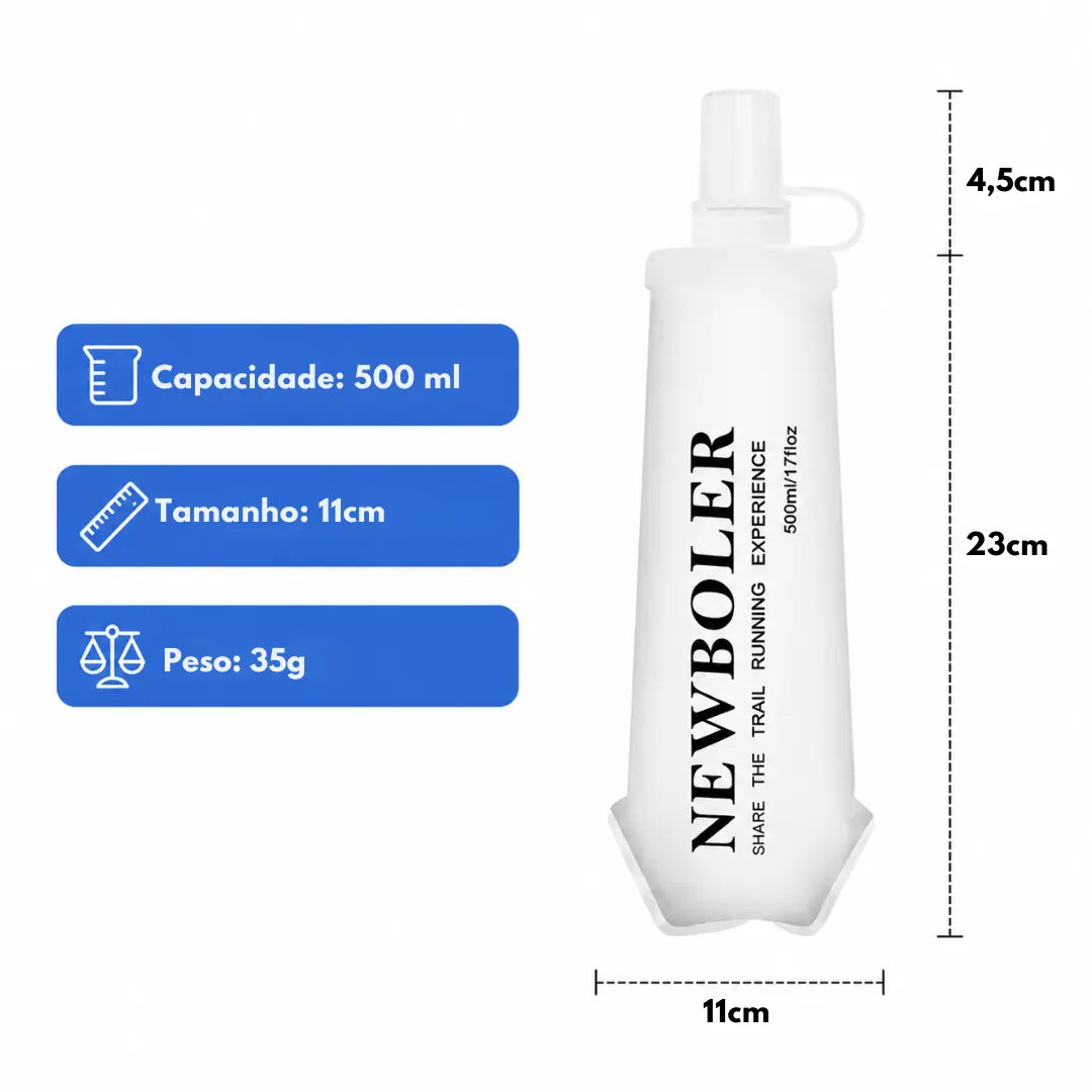 Garrafa Soft Flask Leve para Corrida Dobrável