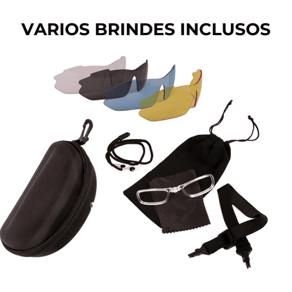 Óculos Esportivo Polarizado 5 Lentes