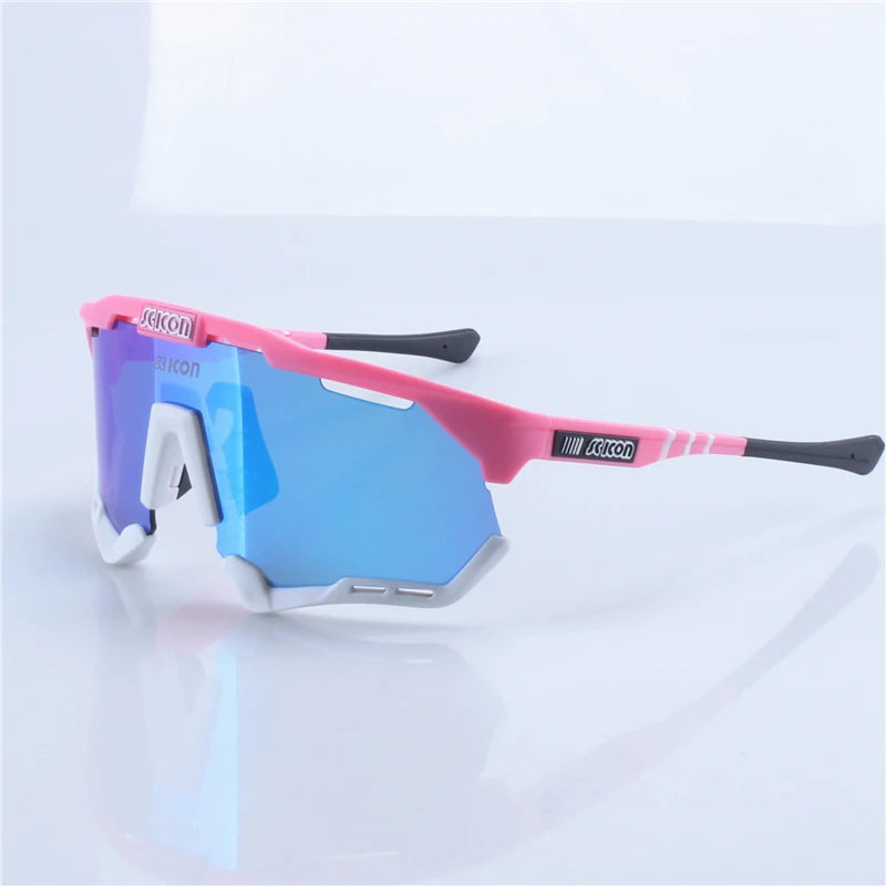 Óculos Esportivo UV400 com Lente Panorâmica Leve para Corrida e Ciclismo
