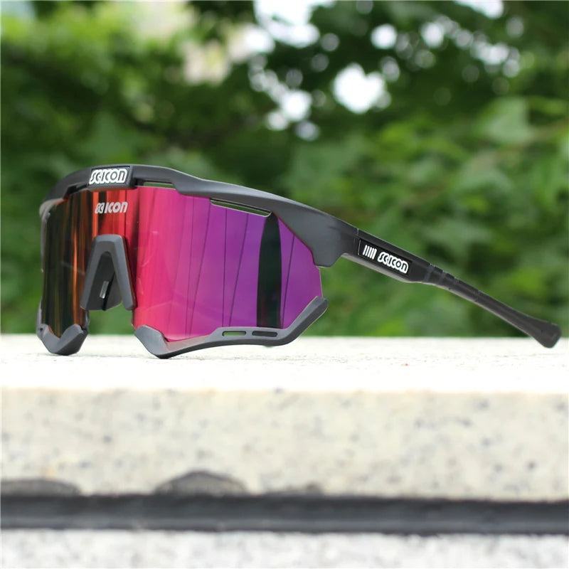 Óculos Esportivo UV400 com Lente Panorâmica Leve para Corrida e Ciclismo