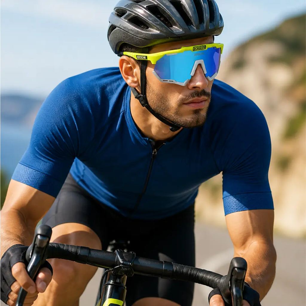 Óculos Esportivo UV400 com Lente Panorâmica Leve para Corrida e Ciclismo