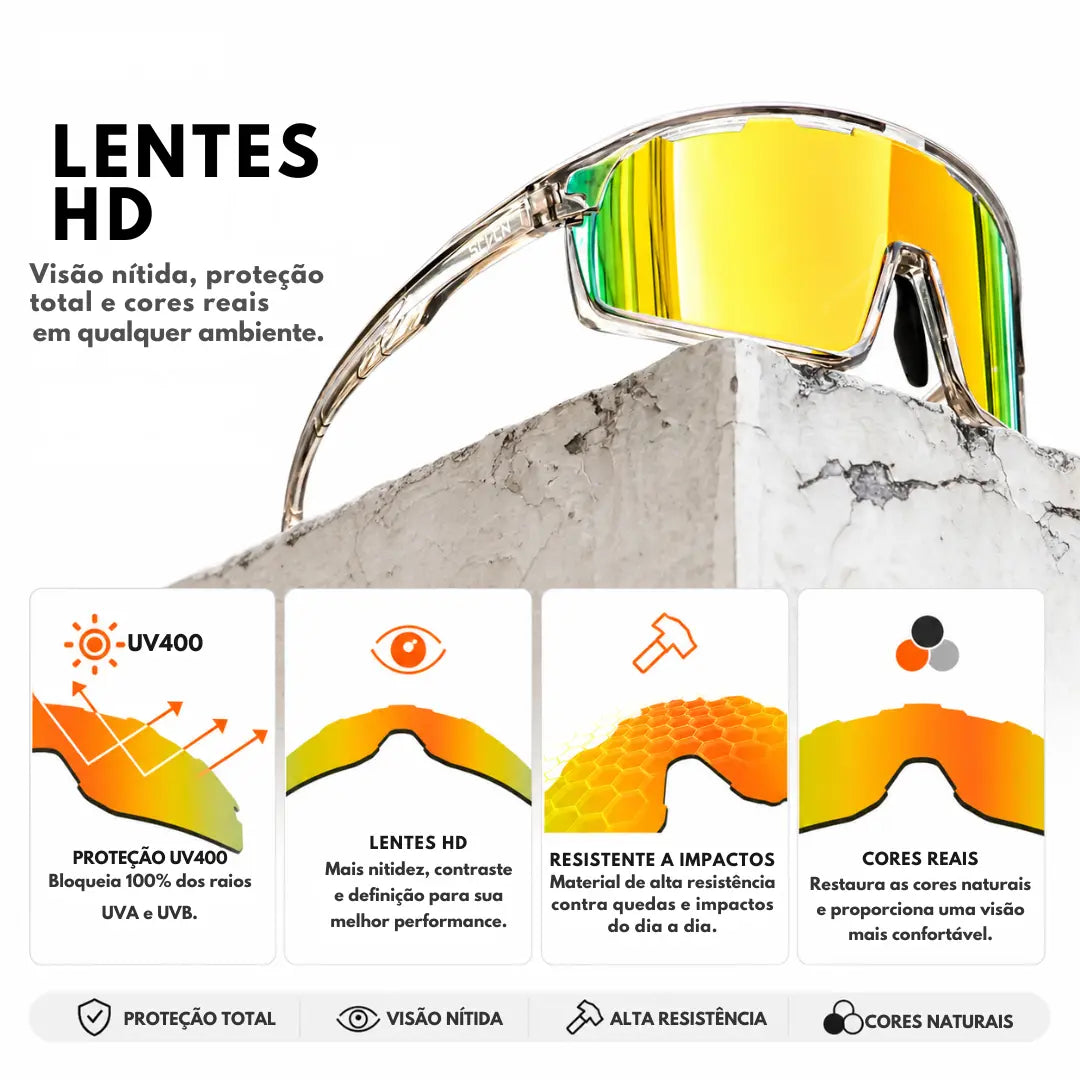 Óculos Outdoor UV400 para Corrida Leve e Resistente