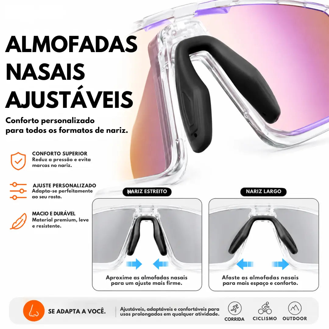 Óculos Outdoor UV400 para Corrida Leve e Resistente