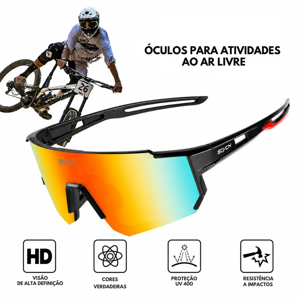 Óculos de Corrida UV400 Esportivo Leve e Resistente